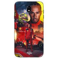 Maniacase Hoesje Samsung Galaxy j7 2018 Lewis Hamilton Scuderia Ferrari F1 officiële