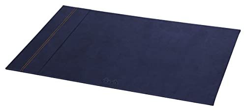 Clairefontaine RHODIA 194487C - Sous-Main Rigide Bleu Nuit - 60x40 cm - Piqûres Sellier Orange - Extérieur Simili Cuir - Collection Home Office Rhodiarama - Organisation de Bureau & Rangement Design