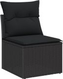 vidaXL Banc de jardin noir poly rotin