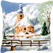 Vervaco Kruissteekkussen Kit Kerk in de Sneeuw PN-0021806