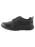 Next Leren schoolschoenen met veters en wijde pasvorm (G) Zwart