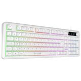 The G-Lab Keyz Caesium EX W - Gamer toetsenbord membraan 98% wit AZERTY FR