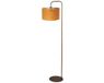 Mexlite Vloerlamp Forma 4785BR bronskleurig met goud/geel velours kap, 30 cm diameter, modern design