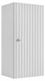 3xE living Demi-colonne de salle de bain 35 cm, blanc, poignées argentées