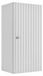 3xE living Demi-colonne de salle de bain 35 cm, blanc, poignées argentées