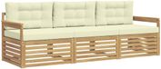 vidaXL - Bank loungeset - 3 zitplaatsen - Wit en crèmekleurig - Polyester