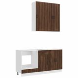 vidaXL Keukenblok LUCCA 5 st Bruin eiken Bewerkt hout