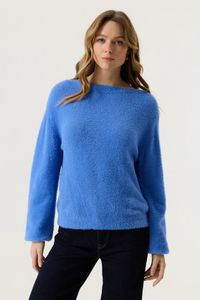 Garcia Women's Plain Sweater Blue Long sleeve
