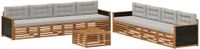 vidaXL - Bank loungeset - Polyester - Naturel en lichtgrijs - 8 zitplekken
