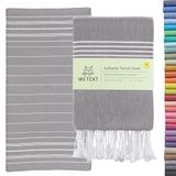WETCAT Turkse badhanddoeken extra grote 38 x 71 100% katoen sneldrogende strandhanddoek oversized zandvrije lichte reishanddoek voor volwassenen strandaccessoires geschenken - donkergrijs