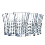 Cristal d'Arques Parijs collectie Lady Diamond, 6 bekers, hoge vorm, 360 ml, glanzend, transparant en hoge weerstand, gemaakt in Frankrijk, versterkte verpakking, geschikt voor online winkelen
