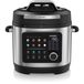 Arendo Autocuiseur électrique, 6 litres, 1000 W, 24 programmes, 3 niveaux de pression, panneau de commande avec écran tactile et bouton rotatif, fonction de maintien au chaud, cuiseur multifonction, minuteur, 1 pièce, argent-noir