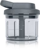 Zyliss Easy Pull Handmatige Foodprocessor – Grijs (Beluga) – 800 ml – Compacte Hakmolen – Zonder Stroom – RVS Messen