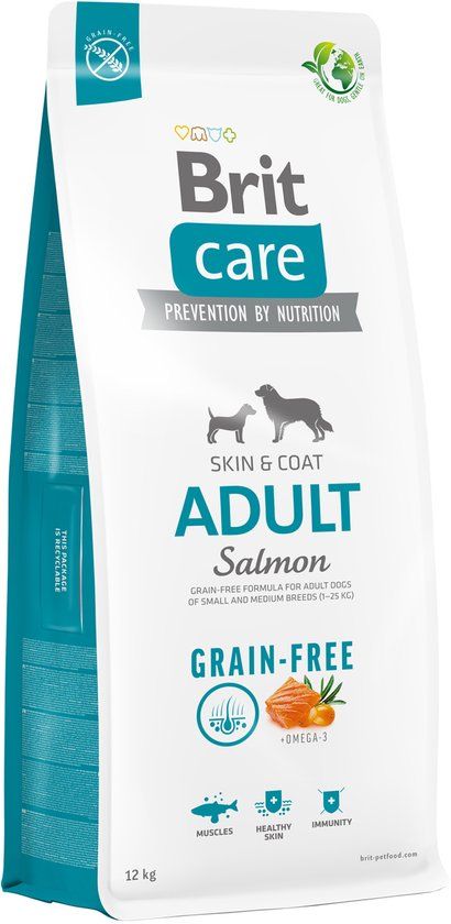 Brit Care Grain-Free Adult Skin & Coat Zalm - Hondenvoer - 3 kg