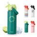 Fisura – Originele thermosfles "every hour is happy hour”. 500 ml capaciteit, roestvrij staal, BPA-vrij, met rietje