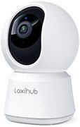 Laxihub 360°Coverage Pan Tilt Indoor Security Camera, 1080p Full HD Smart Baby Monitor Pet Camera with Phone APP, Night Vision, Two-way Audio, Motion Sound Detection, Works with Alexa