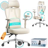 SONGMICS Ergonomische Bureaustoel - Beige/Offwhite
