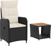 vidaXL Loungeset 2-zits Polyrattan Zwart en Crèmewit