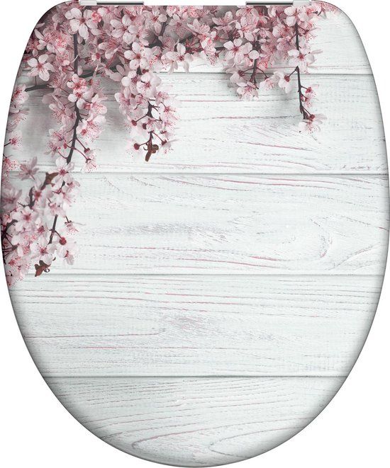 SCHÜTTE WC-Bril FLOWERS & WOOD - Duroplast - Soft Close - Grijs