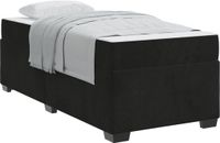 vidaXL Cadre de lit avec matelas Tissu Noir 90 x 190 cm