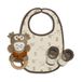 Interbaby - Cadeauset voor pasgeborenen, model uil, ca. 0 tot 6 maanden, 3-delige set bestaande uit rammelaar, slabbetje en peucos
