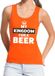 Bellatio Decorations Oranje My kingdom for a beer tanktop shirt/ singlet dames - Oranje Koningsdag/ Holland supporter kleding M