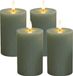 Merkloos Relaxdays LED-kaarsen - 4 stuks - 13x7,5 cm - salie