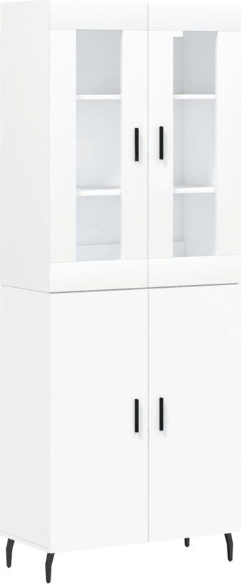 VidaXL Hoge kast 69,5x34x180 cm bewerkt hout wit