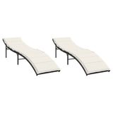 VidaXL 3277301 Lounge Tuinstoel Gecapitonneerde Zitting Polyrattan, Staal Crème, Wit