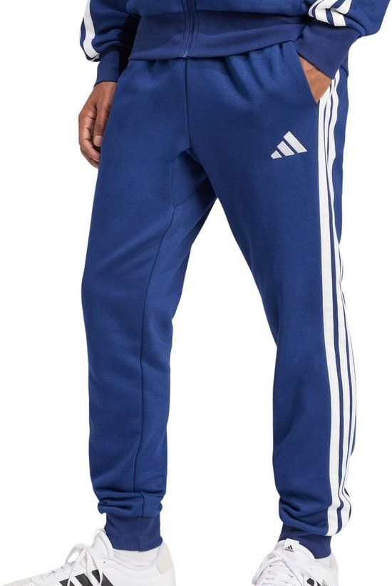 adidas Sportswear Adidas Essentials 3-Stripes Fleece Trainingsbroek Heren - Maat XL - Donkerblauw/Wit