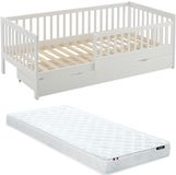 Vente-unique Bedframe hout wit 90 x 190 cm