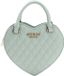 GUESS Atabey Heart Bag Light Sage mintgroen Handtas Schoudertas