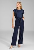Swing blauwe jumpsuit van effen – 3XL