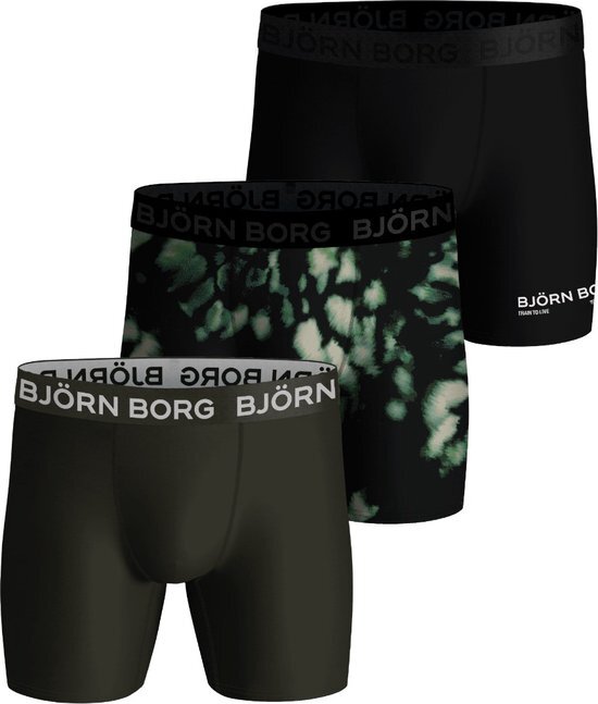 Bj&#246;rn Borg Performance boxers - microfiber heren boxers lange pijpen (3-pack) - multicolor - Maat: XL
