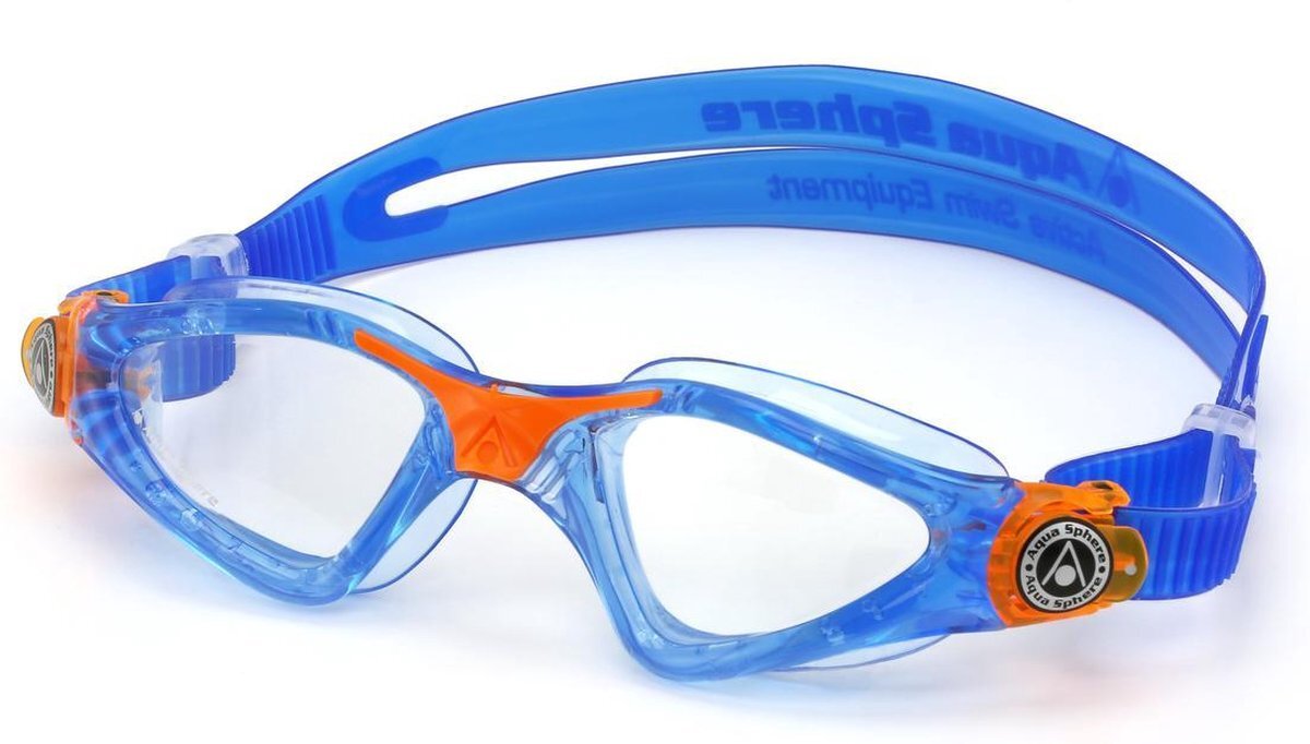 Aquasphere Kayenne - Zwembril - Kinderen - Clear Lens - Blauw/Oranje