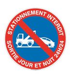 AUA SIGNALETIQUE - Panel voor parkeerplaats, uitgang dag en nacht 24 uur – Ø 230 mm, PVC 1,5 mm
