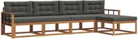 vidaXL Acacia Hout Bank Loungeset 5-zits Natuurlijk en Antraciet