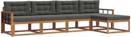 vidaXL Acacia Hout Bank Loungeset 5-zits Natuurlijk en Antraciet
