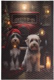 Lumineo Kerst canvas honden LED 38x58cm