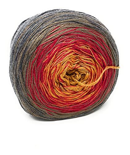 Woolly Hugs Cotton Bobbel 200 g 800 m 4 kleuren 4 draden gevlokt 50% katoen 50% polyacryl, (54), kleurrijk, 278758