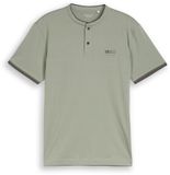 Tom Tailor Poloshirt met opstaande kraag - Maat XXXL - Greyish Shadow Olive