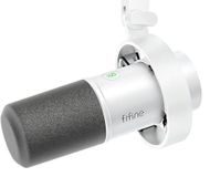 FIFINE USB/XLR Studio Dynamische microfoon voor PC, RGB Cardioïde Microfoon voor Gaming, Podcasting, Streaming, Broadcasting, Spraakopname, voor PS4/5 Mac PC Mixer Geluidskaarten - Wit