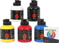 Pigment Art School Acrylverf, primaire kleuren, 5x500 ml