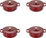 Combekk Braadpan Ø12cm set van 4 - 100% Gerecycled - PFAS vrij - Convient à toutes les sources de chaleur - 0,4L - Bordeaux