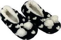 APA Partij Stunter Pantoffel laag model hartjesprint balletjes - Zwart / Wit - Maat 34 / 36