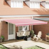 Maison Exclusive - Pare-soleil à commande électrique, 4,5 x 3 mètres, à rayures rouges et blanches