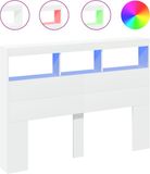 vidaXL Hoofdbordkast met LED-verlichting, 140 x 17 x 102 cm, wit