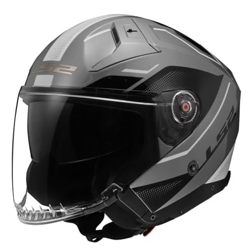 LS2 Motorcycle jet helmet INFINITY II Veyron gloss grey white XXL