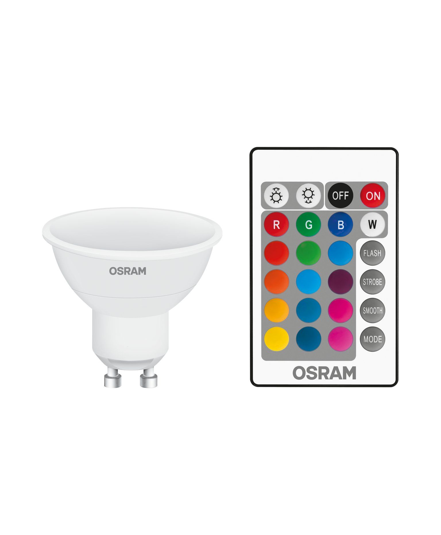 Osram STAR+ RGBW LED Spot - GU10 - 4.2W - Multi/Warm White - Dimmable - Incl. Remote