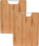 Excellent Houseware Planche à découper bambou bois - avec poignée Inox - 32 x 25 cm